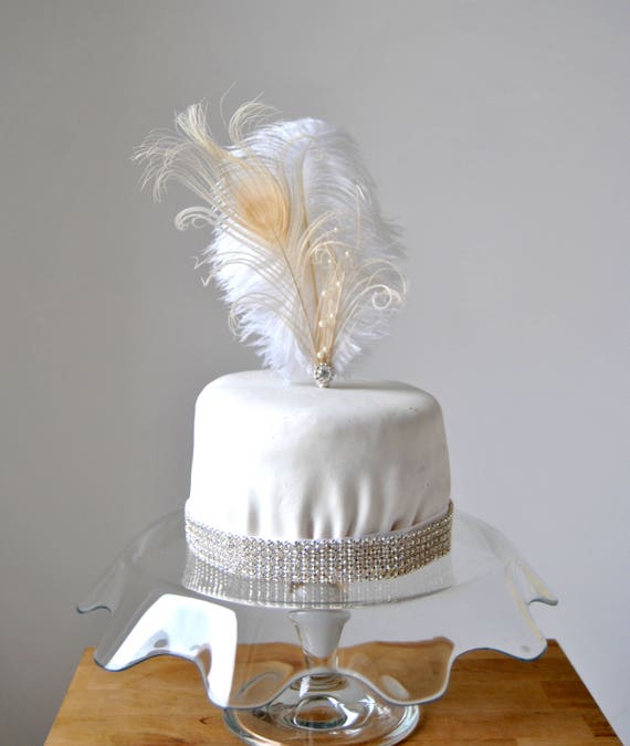 Feather Cake Topper Gatsby 1920s Customized Wedding Cake Etsy