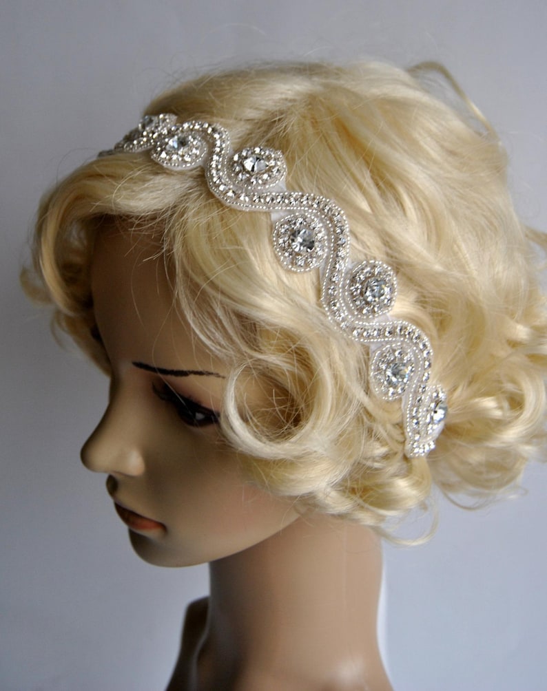 Wedding Headband,Rhinestone Headband, Crystal Headband, Wedding Bridal Headpiece, Headpiece, 1920s Flapper great gatsby headband gift image 6