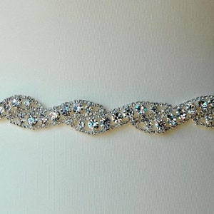 Bridal Belt, Bridesmaid Belt Sash , Bridesmaid Gift, Wedding Dress Belt Sash. Thin Rhinestone Crystal Bridal Wedding Belt Sash image 2