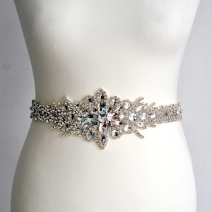 Long Crystal Luxury Bridal Sash,Wedding Dress Sash Belt, Rhinestone Sash Bridal Bridesmaid Sash Belt, Wedding dress All The Way Around Belt