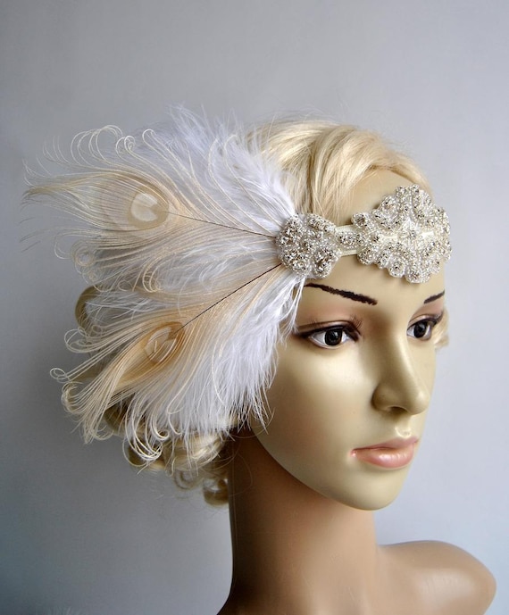 Flapper Feather Headband,the Great Gatsby 1920s Flapper  display picture 1
