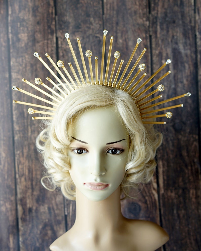 Gold Halo Crown Fashion Headband Halo Met Gala Halo Crown Etsy