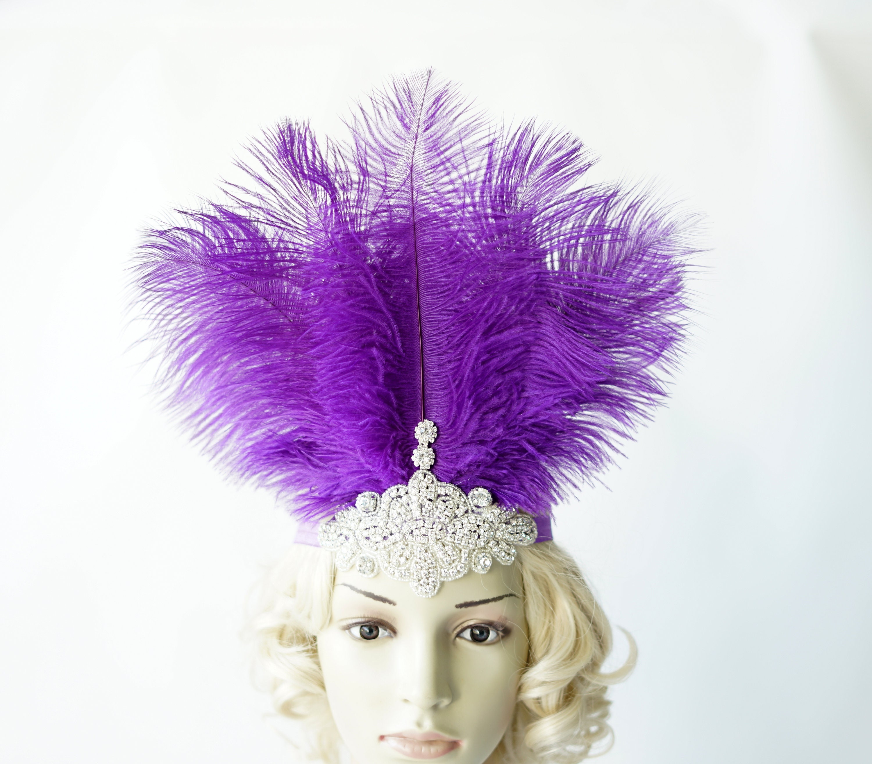 Feather Carnival Headdress Purple 