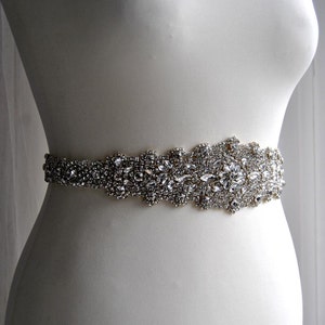 Long Crystal Luxury Bridal Sash Belt, Wedding Dress Sash Belt, Rhinestone Sash Bridal Belt, All The Way Crystal Around Bridal Belt Josephine