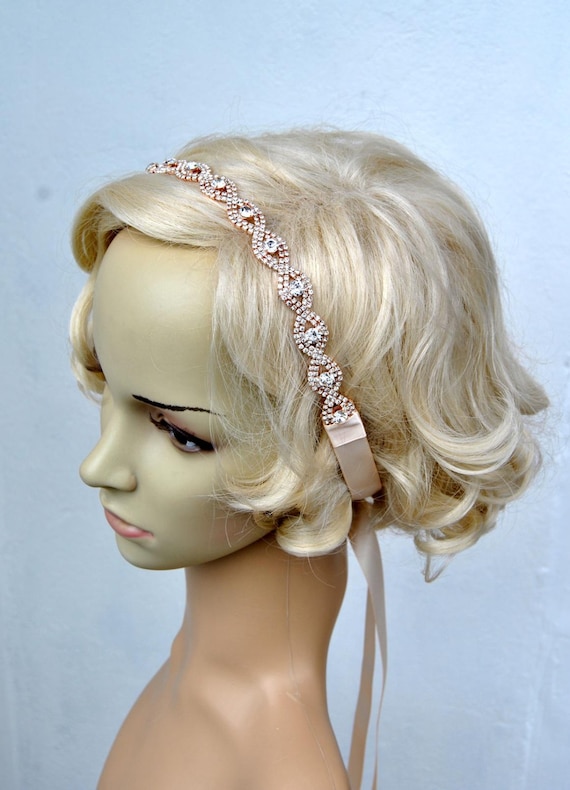 Charming Rhinestone Headband 1920s Great Gatsby Headwear Wedding Dress Sash