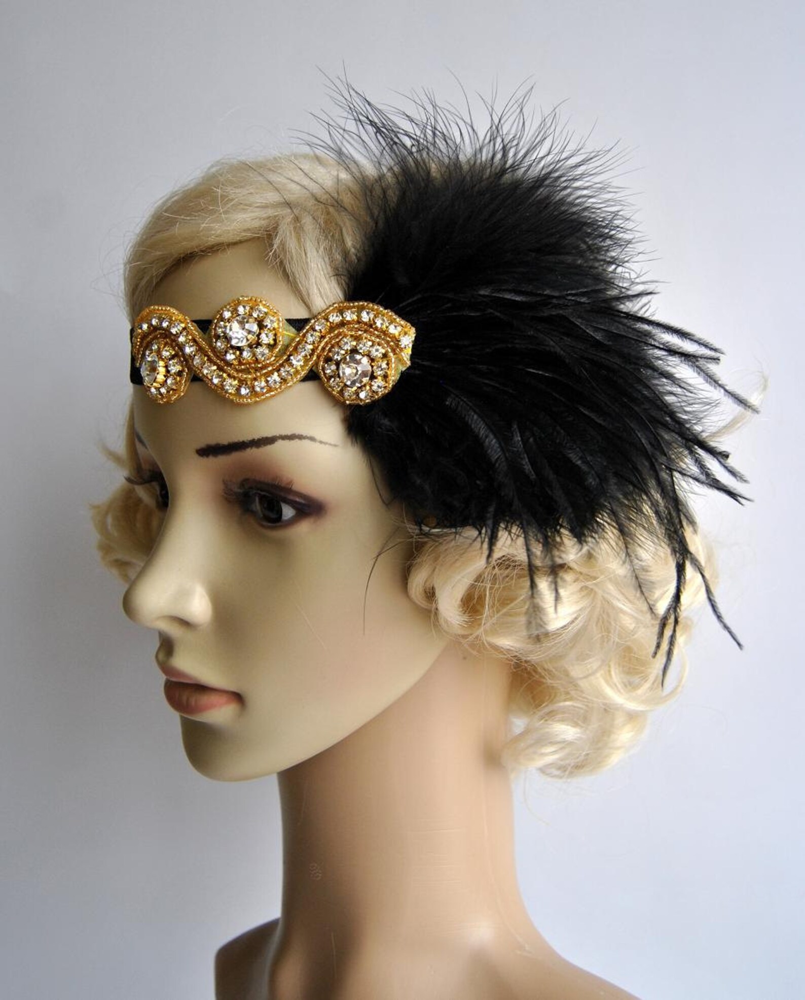 Gold Great Gatsby 20's Flapper Headpiece,vintage Inspired, Bridal 1920s ...