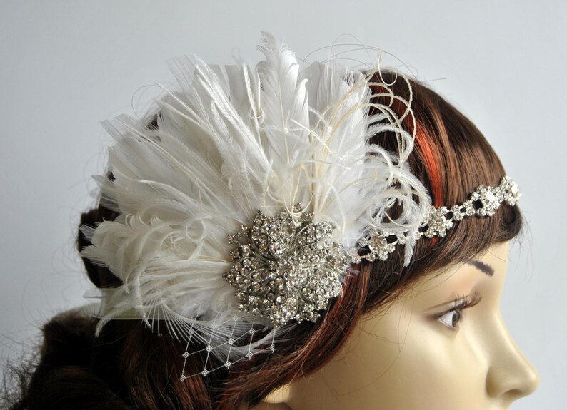rhinestone flapper headpiece