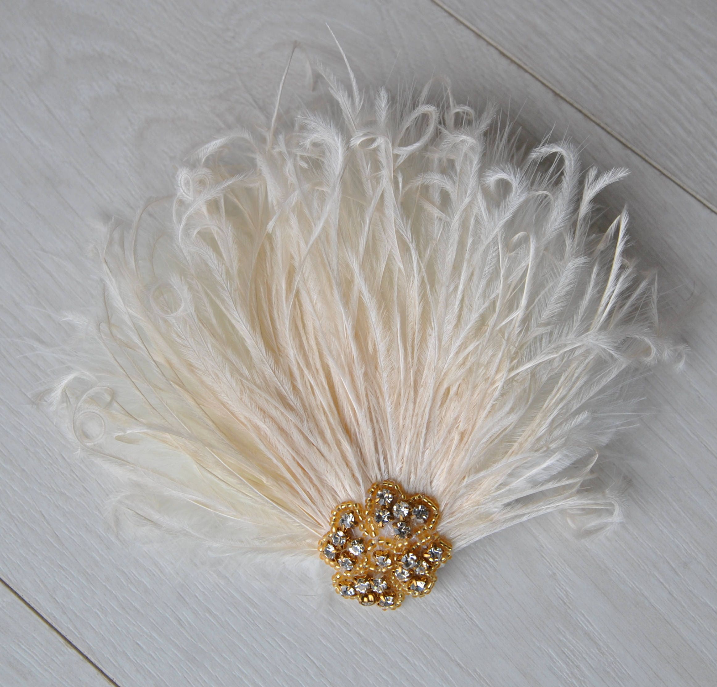 1920s Rhinestone Head Piece Bridal Champagne Hairpiece | Etsy