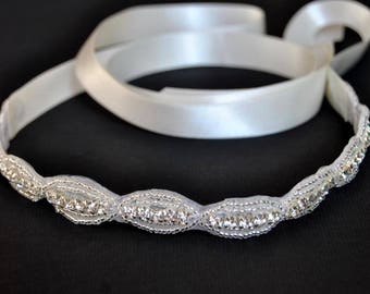 Bridal Headpiece Rhinestone Headband Wedding Headband Crystal Wedding Headpiece, Bridal bridesmaid Headband Headpiece 1920s Flapper headband