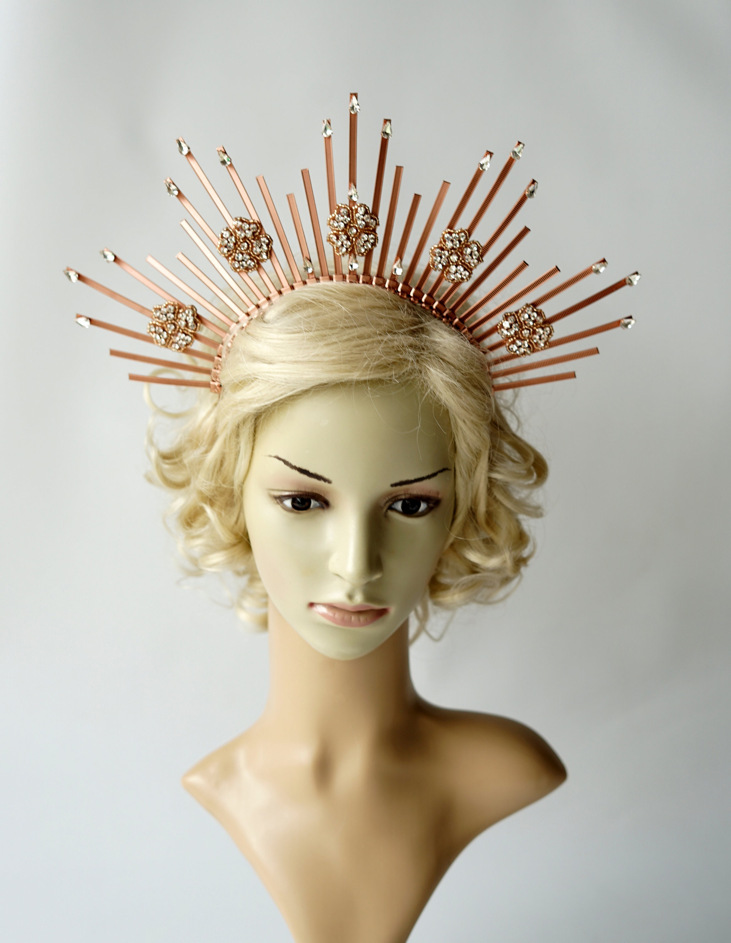 Crystal Halo Crown, Sunburst Crown Fashion Headband Goddess