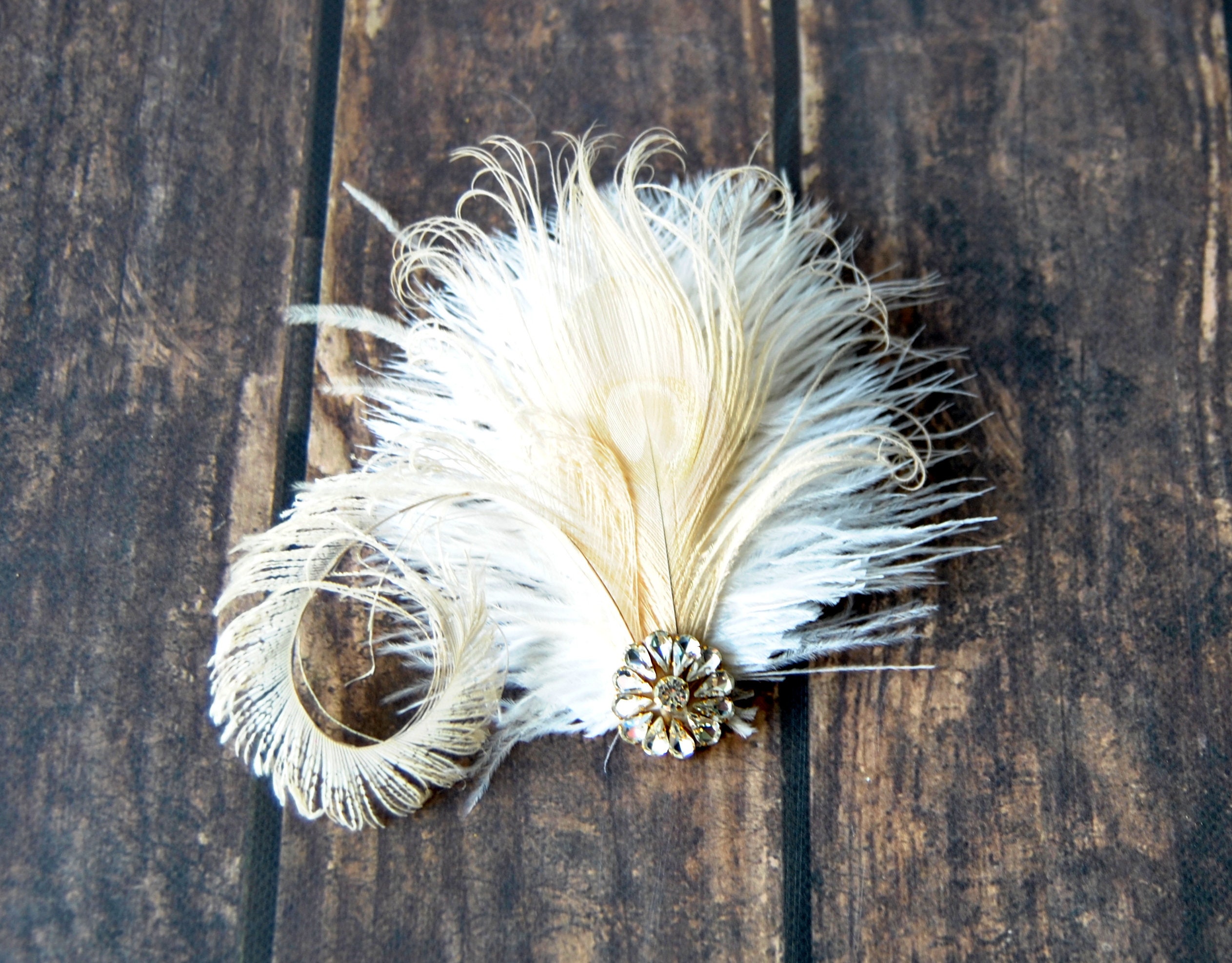 Ivory Rhinestone Hair Comb Head Piece Fascinator Bridal White | Etsy