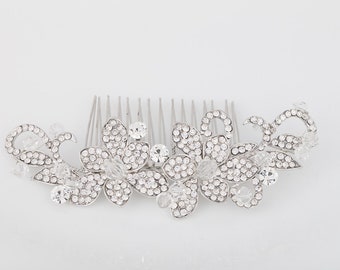 VALERIE  Wedding Hair comb, veil comb, Bridal Headpiece, wedding jewelry, Flower Hair Clip, Flower Headpiece, Bridal Accessories,Hair Clip