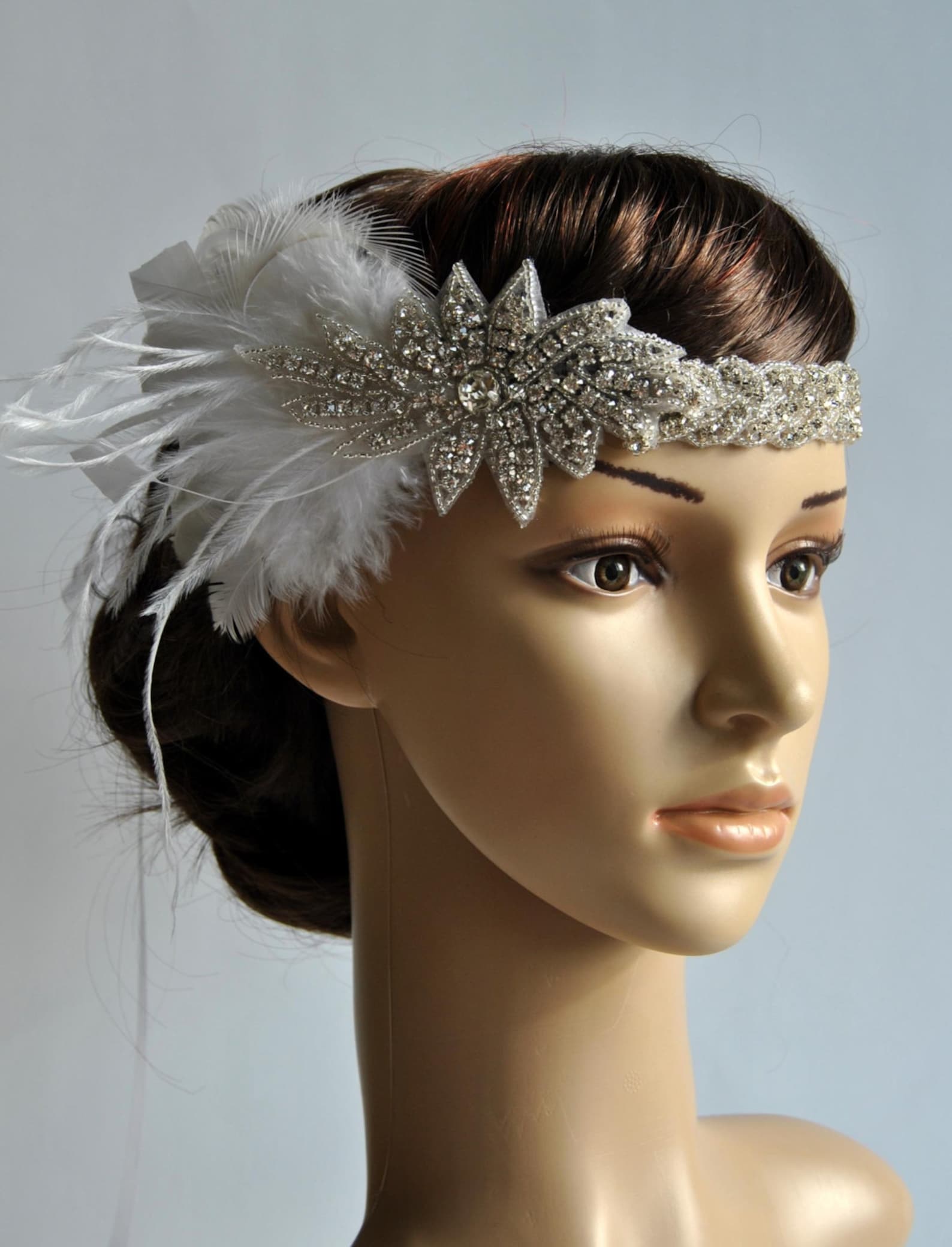 1920's rhinestone flapper headband Bridal Headpiece Etsy