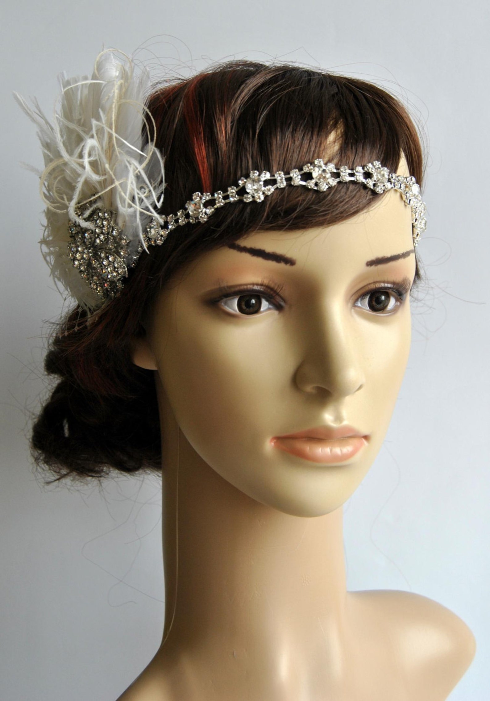 rhinestone flapper headpiece