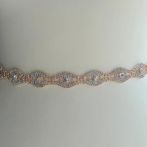Rose Gold Thin Rhinestone Belt Bridal Sash Bridesmaids Belt Crystal Wedding Sash dress rhinestone Sash Belt Rose Gold Wedding dress sash