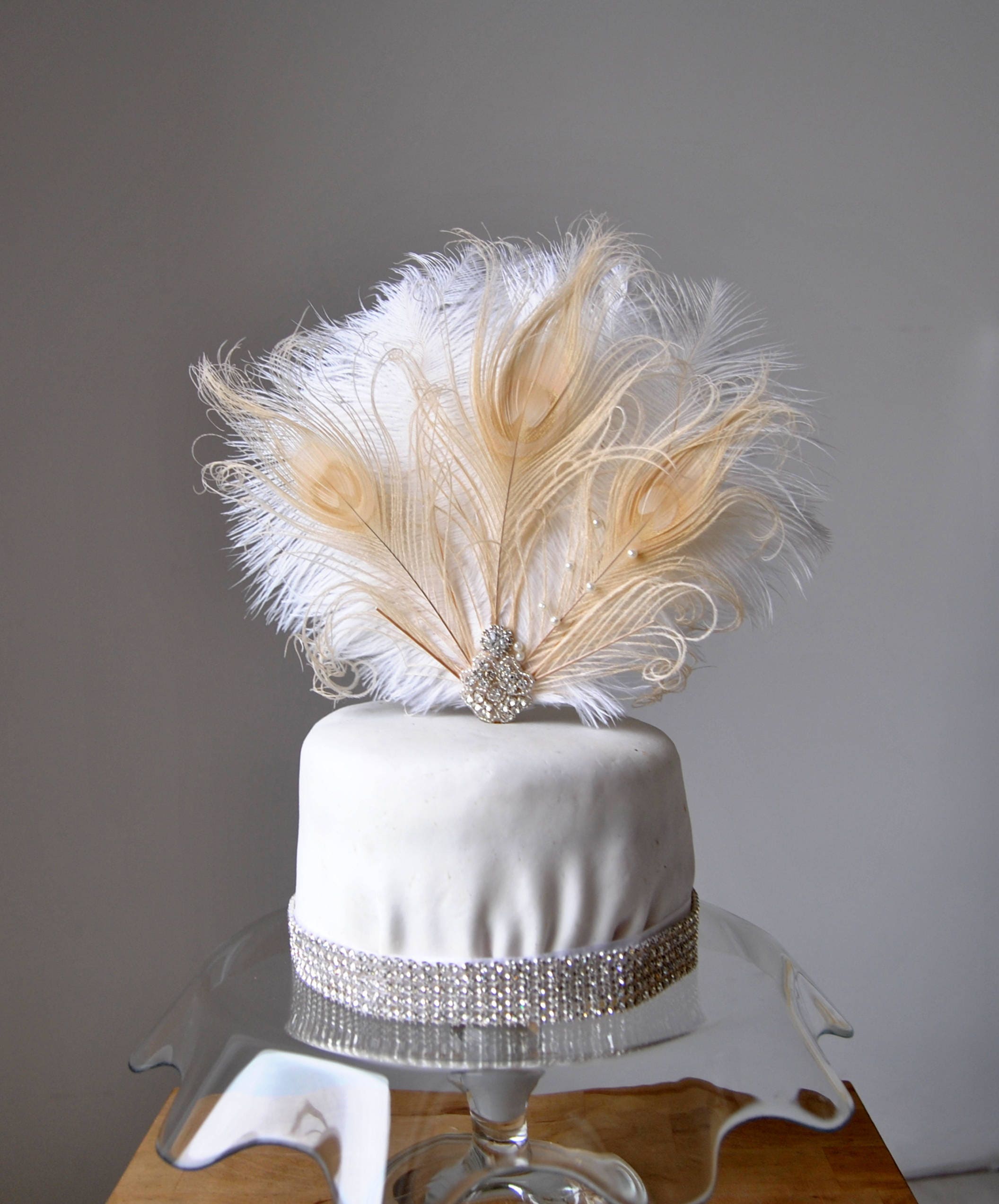 Feather Cake Topper Gatsby 1920s Customized Wedding Cake Etsy