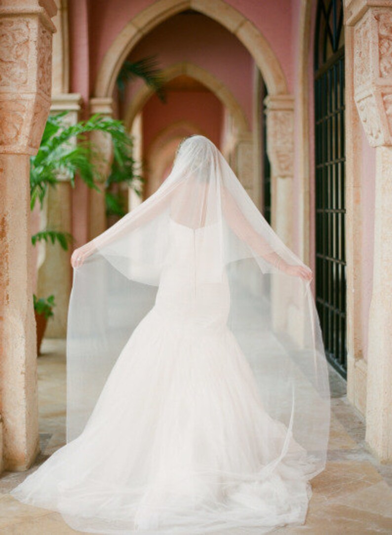 Double Layer Two tier Cathedral length Wedding Bridal Veil 108 Etsy