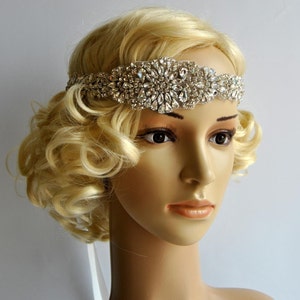 Glamour Luxury Rhinestone flapper Gatsby Headband, Wedding Headband, Crystal Headband Bridal Headpiece, 1920s Flapper headband image 2