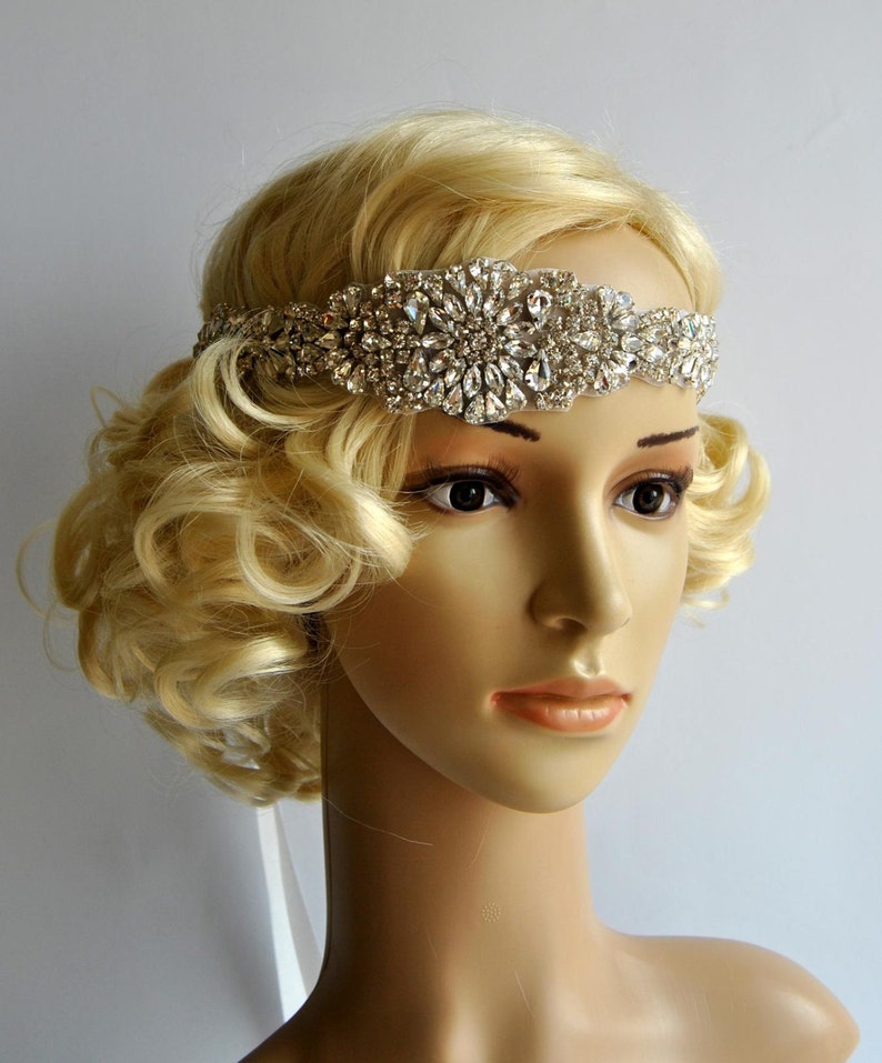 Glamour Luxury Rhinestone flapper Gatsby Headband, Wedding Headband, Crystal Headband Bridal Headpiece, 1920s Flapper headband image 2