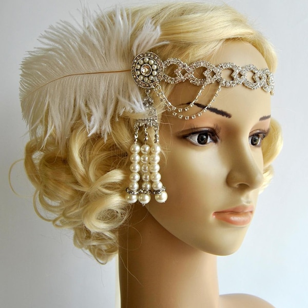 beaded flapper headpiece
