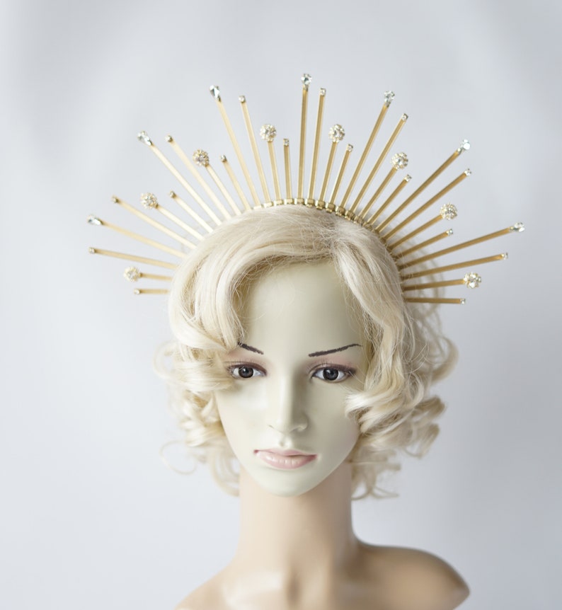 Gold Halo Crown Fashion Headband Halo Met Gala Halo Crown Etsy