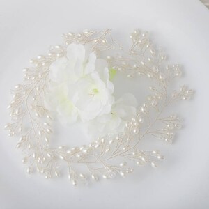 Bridal Pearl Hair vine Comb DAFFONDIL Wedding Hair Comb vine, Hair Chain Bridal hair jewellery Wedding Hair Vine,  Bridal Hairpiece Comb