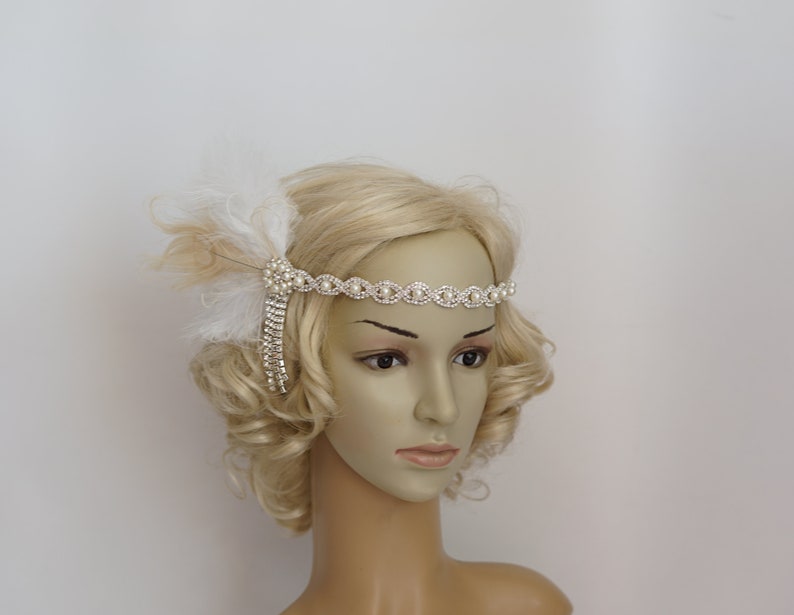Pearl Flapper Headpiece Headbnad Great Gatsby Bridal 1920s Etsy
