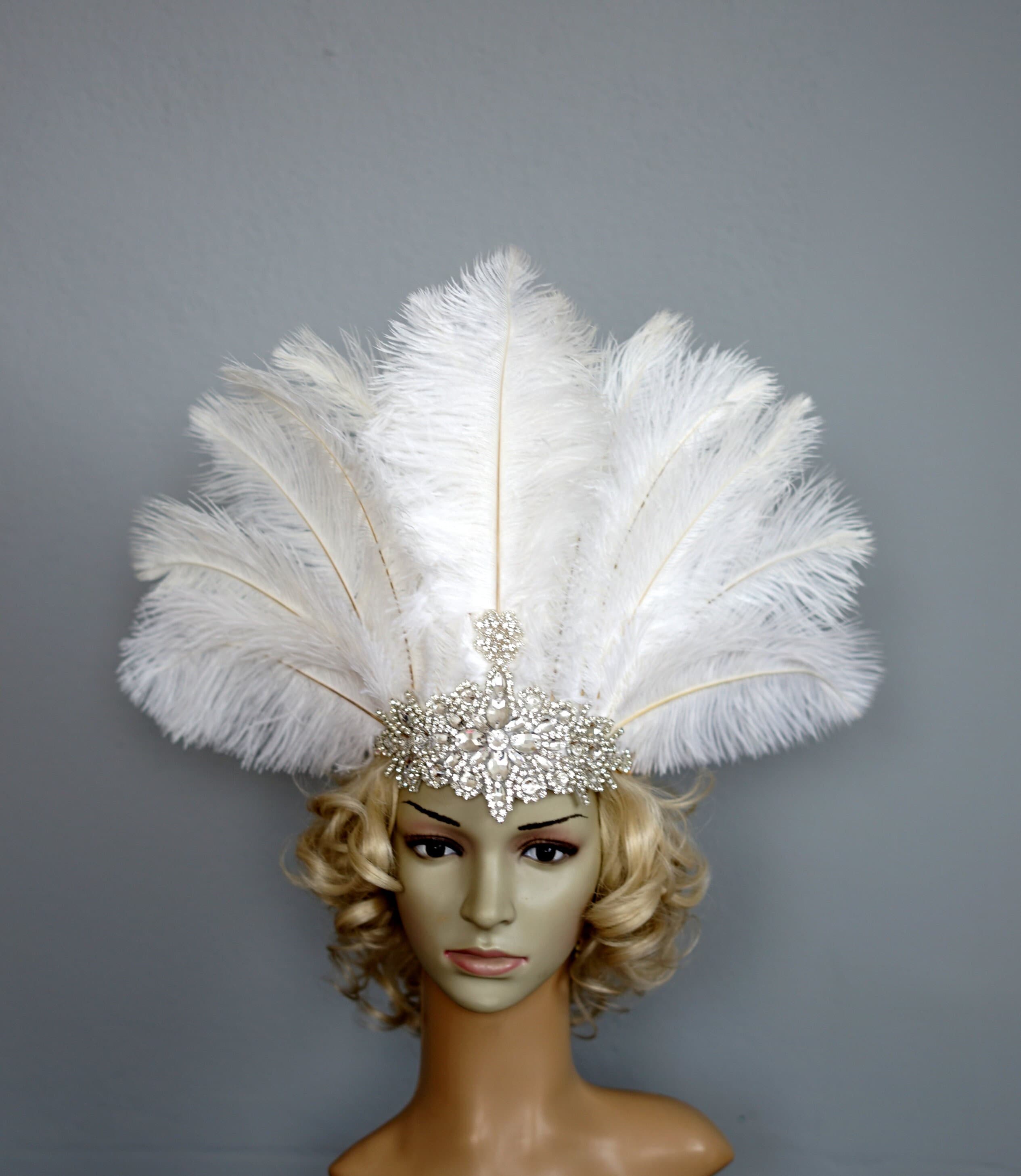 silver feather headpiece