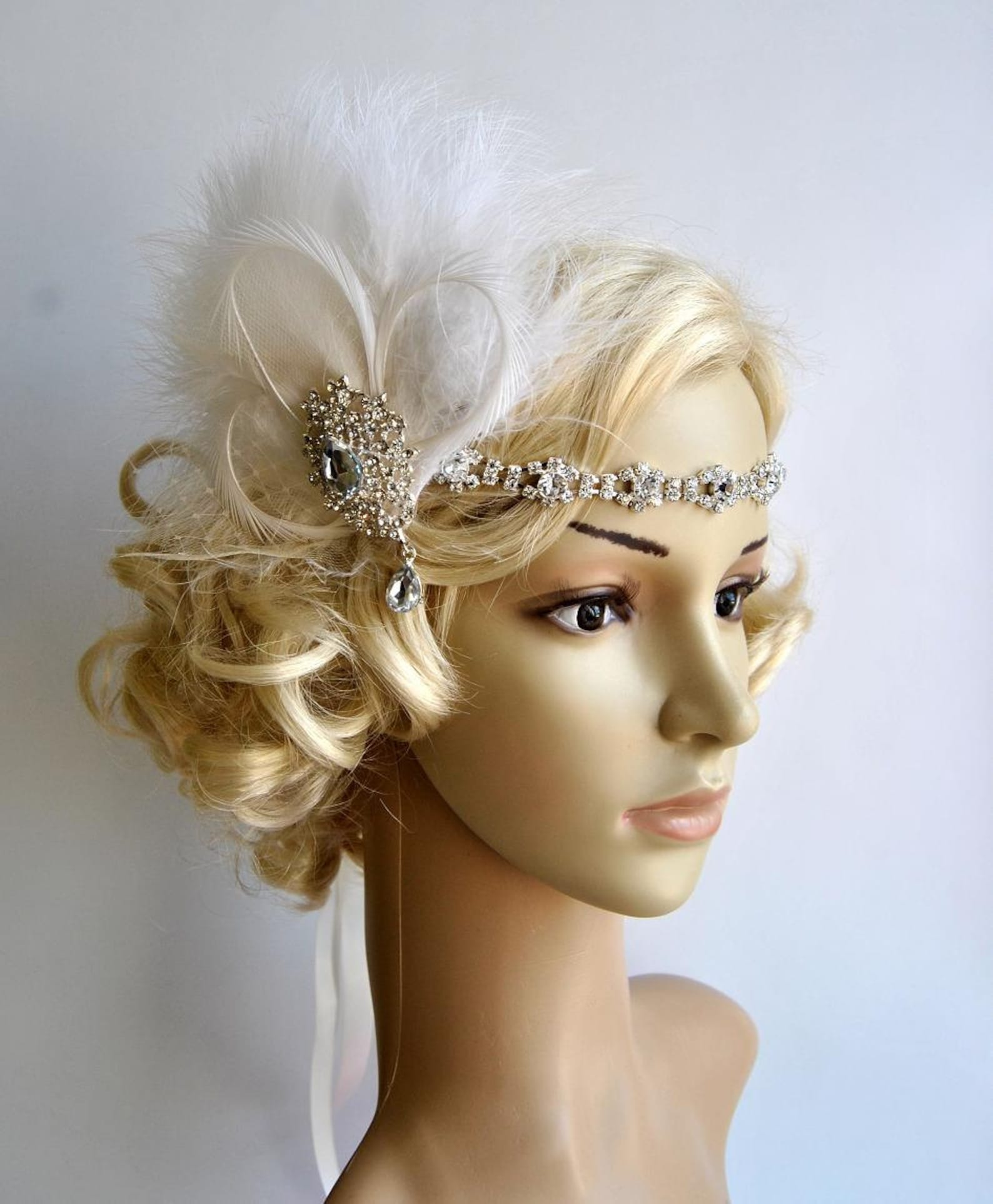 rhinestone flapper headpiece