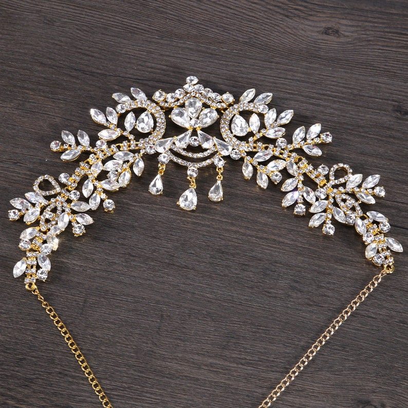 1920s Flapper headband VIRGINIA Glamour Silver Gold Rhinestone Flapper Gatsby Headband Wedding Crystal Headband Headpiece Bridal Headpiece