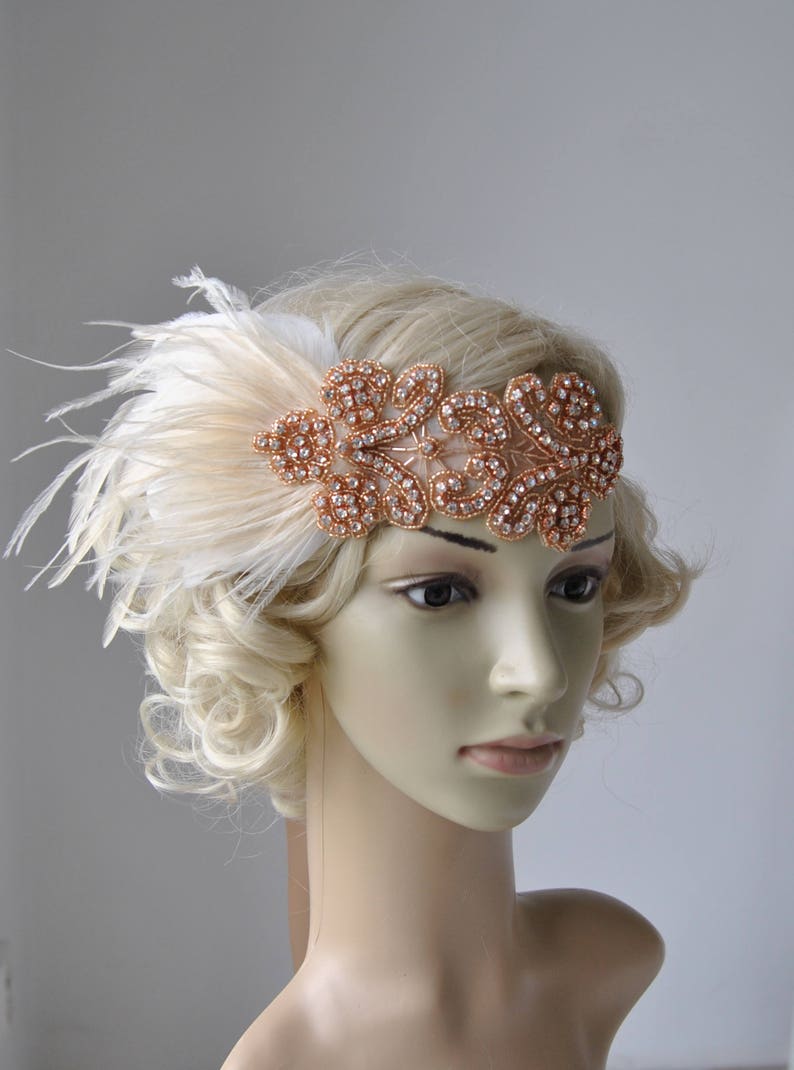 Flapper Rhinestone Gatsby Headband Gatsby Wedding hairpiece Rhinestone Great Gatsby Crystal Headband Bridal Headpiece 1920s Flapper headband image 6