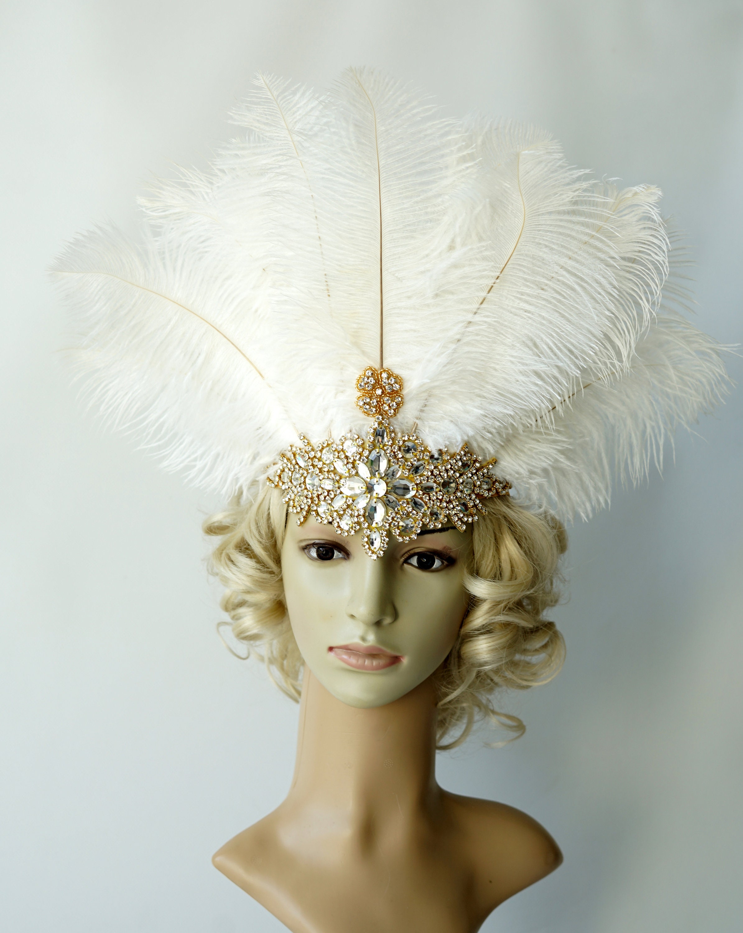 Tiara Cristallo EVER FAITH Stile Gatsby - Ispirata, Colore Avorio Con Perle Simulate, Fascia Per Capelli Da Sposa E Feste