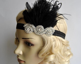 The Great Gatsby,20's flapper Headpiece, Bridal 1920s Headpiece ,1930's Rhinestone headband bridesmaid gift, flapper headpiece headband