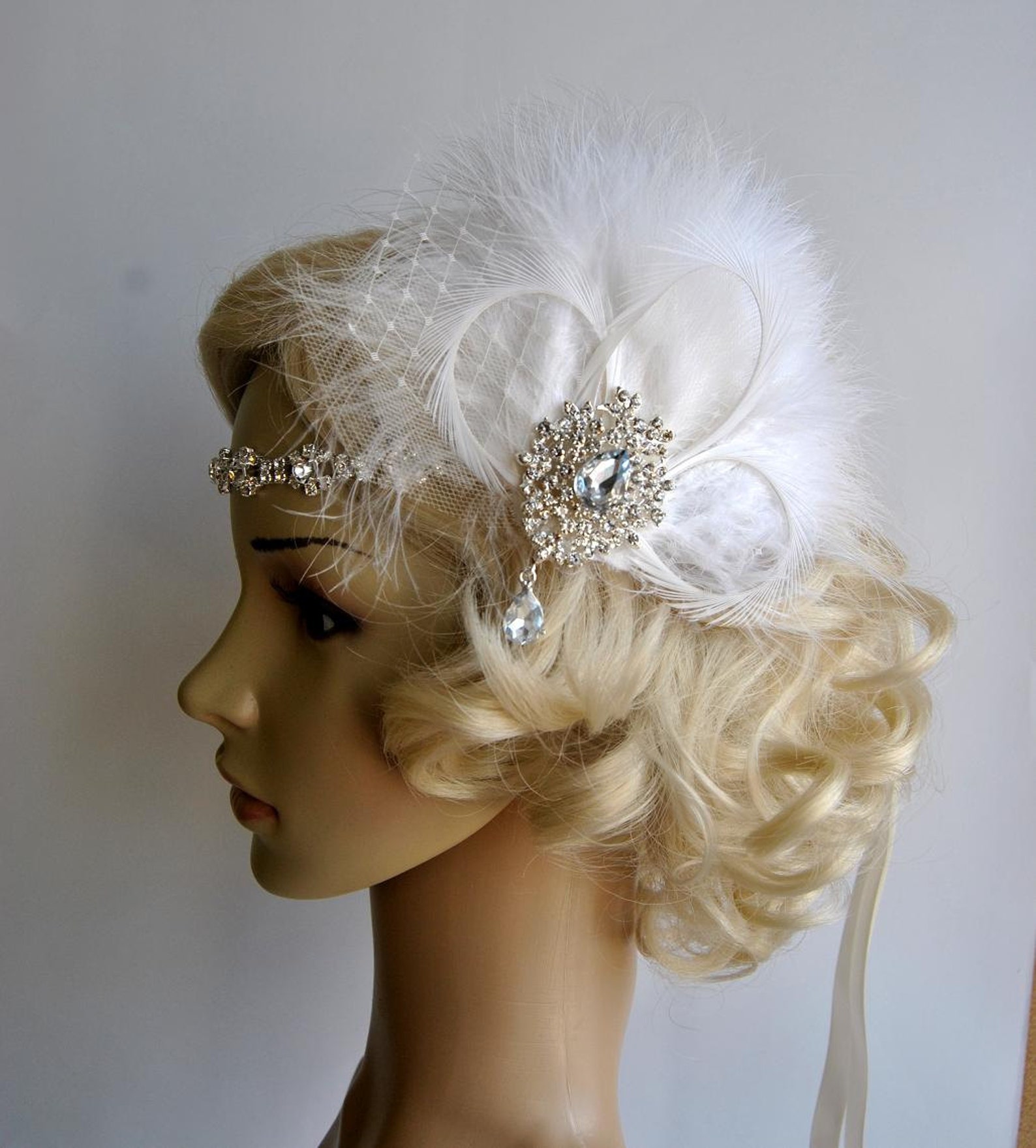 rhinestone flapper headpiece