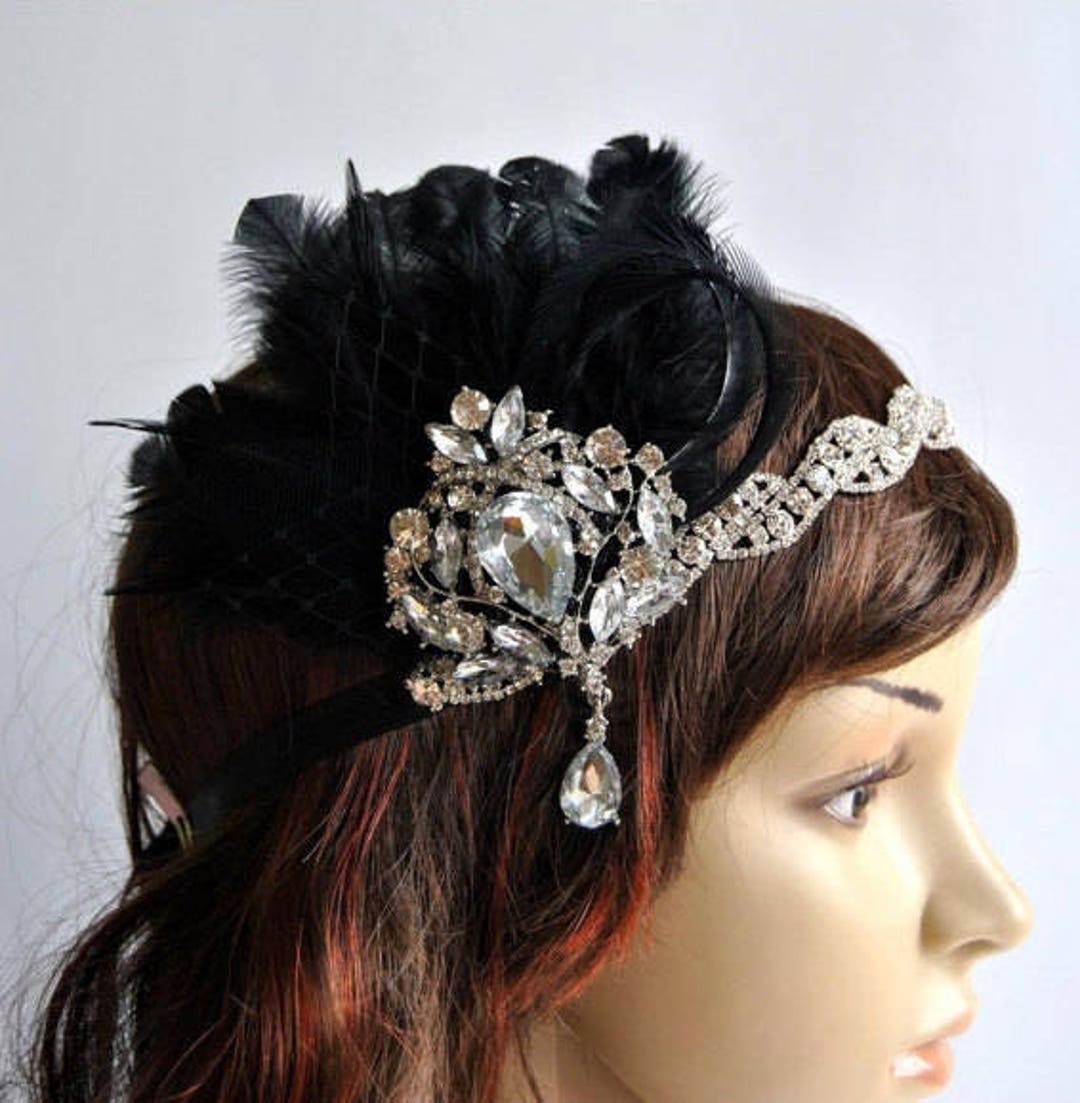 rhinestone flapper headpiece
