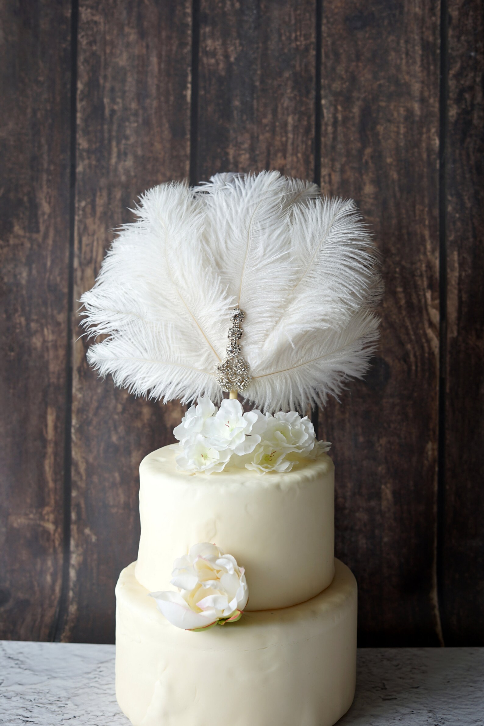 Feather Cake Topper Gatsby 1920s Wedding White Cake Topper Etsy