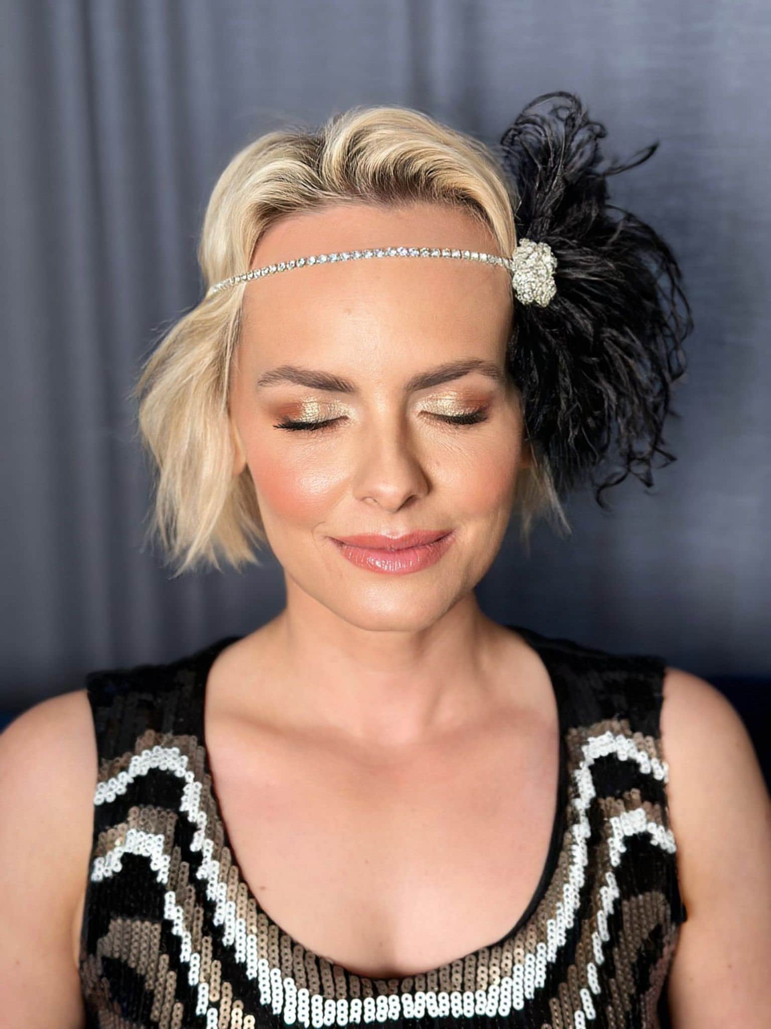 Crystal Rhinestone Headband Headpiece, 1920s Flapper Gatsby 