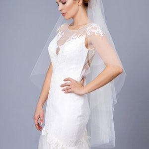 Soft Bridal veil Elegant Sheer Wedding Veil simple Bridal image 4