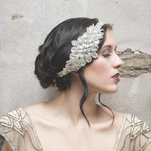 Glamour Rhinestone flapper Gatsby Headband, Wedding Headband, Crystal Headband Wedding Bridal Headpiece Hair piece, 1920s Flapper headband