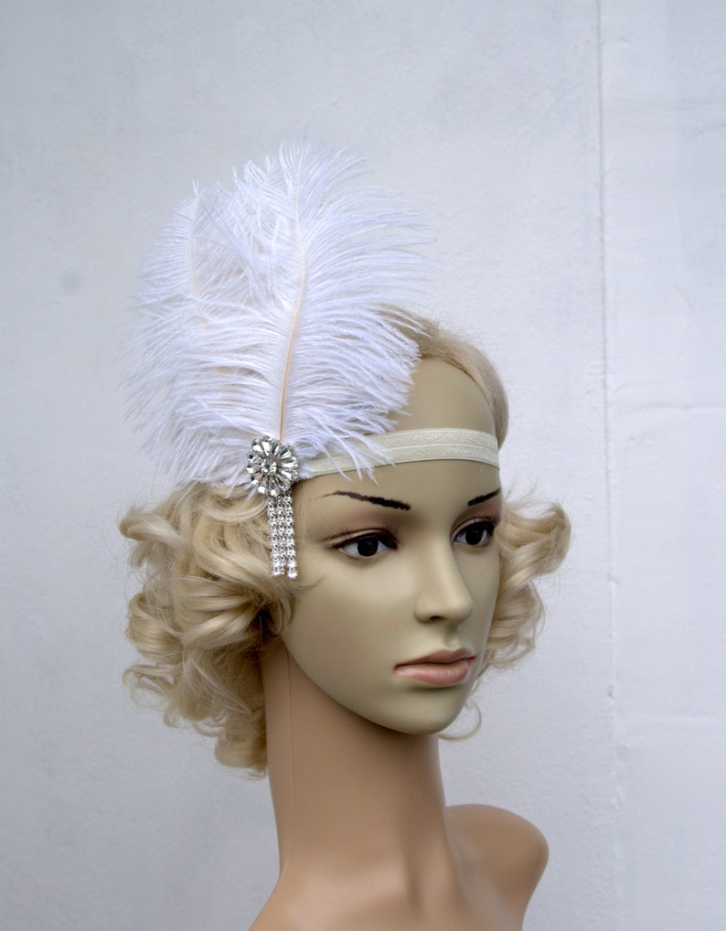 The Great Gatsby,20's flapper Headpiece, Vintage Inspired, Bridal 1920s Headpiece ,1930's, Rhinestone headband, Rhinestone flapper headpiece image 5