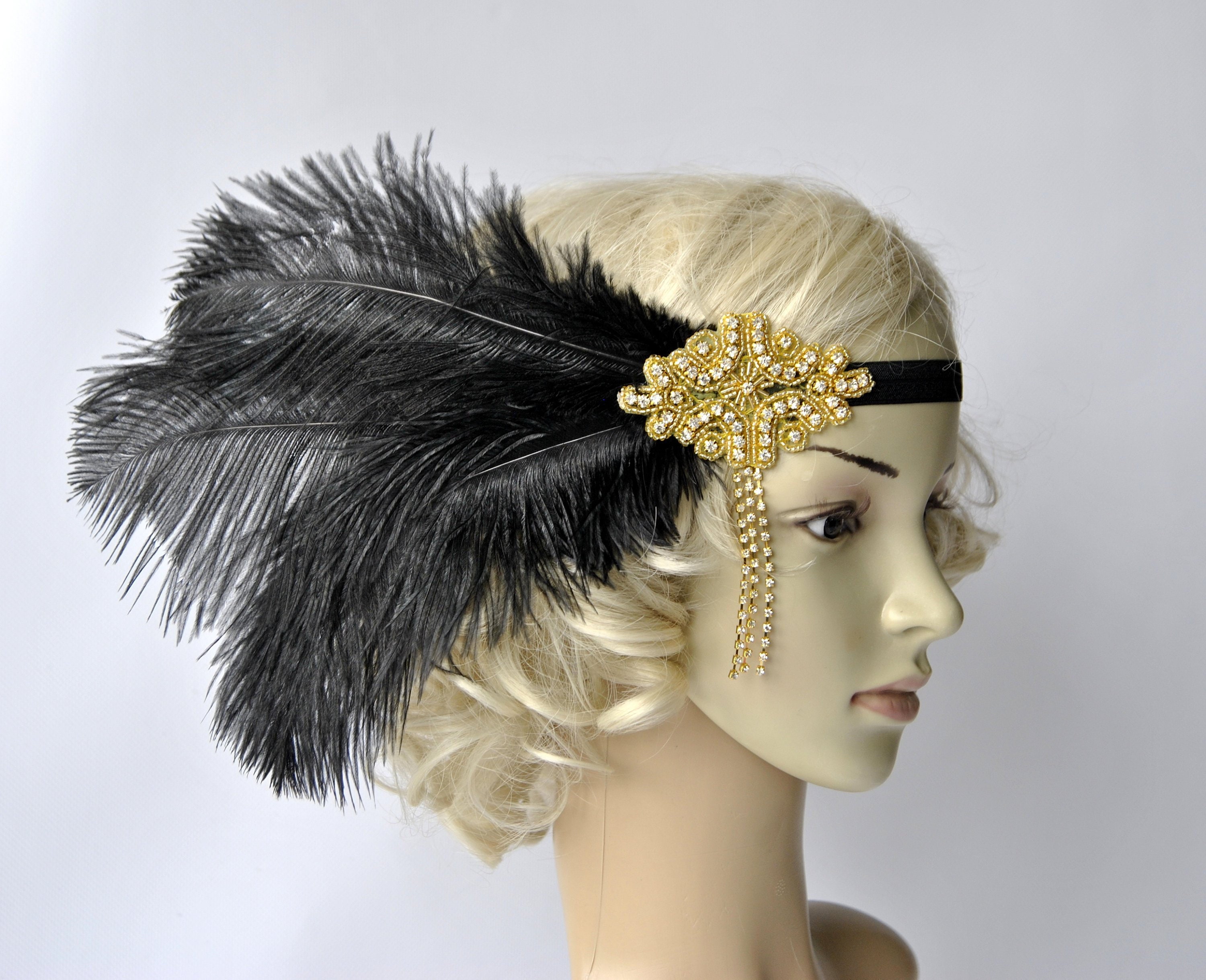 Black Gold Headpiece - Etsy Black Gold Headpiece - Etsy