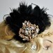 Vintage Inspired Headband, The Great Gatsby Headband, 1920s headpiece, Flapper Feather Headband, 1920's, Gold, Black ,rhinestone