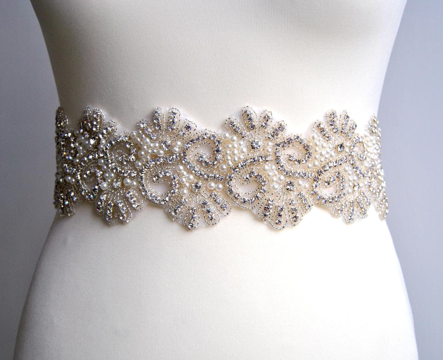 Crystal Rhinestone Bridal Wedding Sash Dress Waist Belt Ribbon
