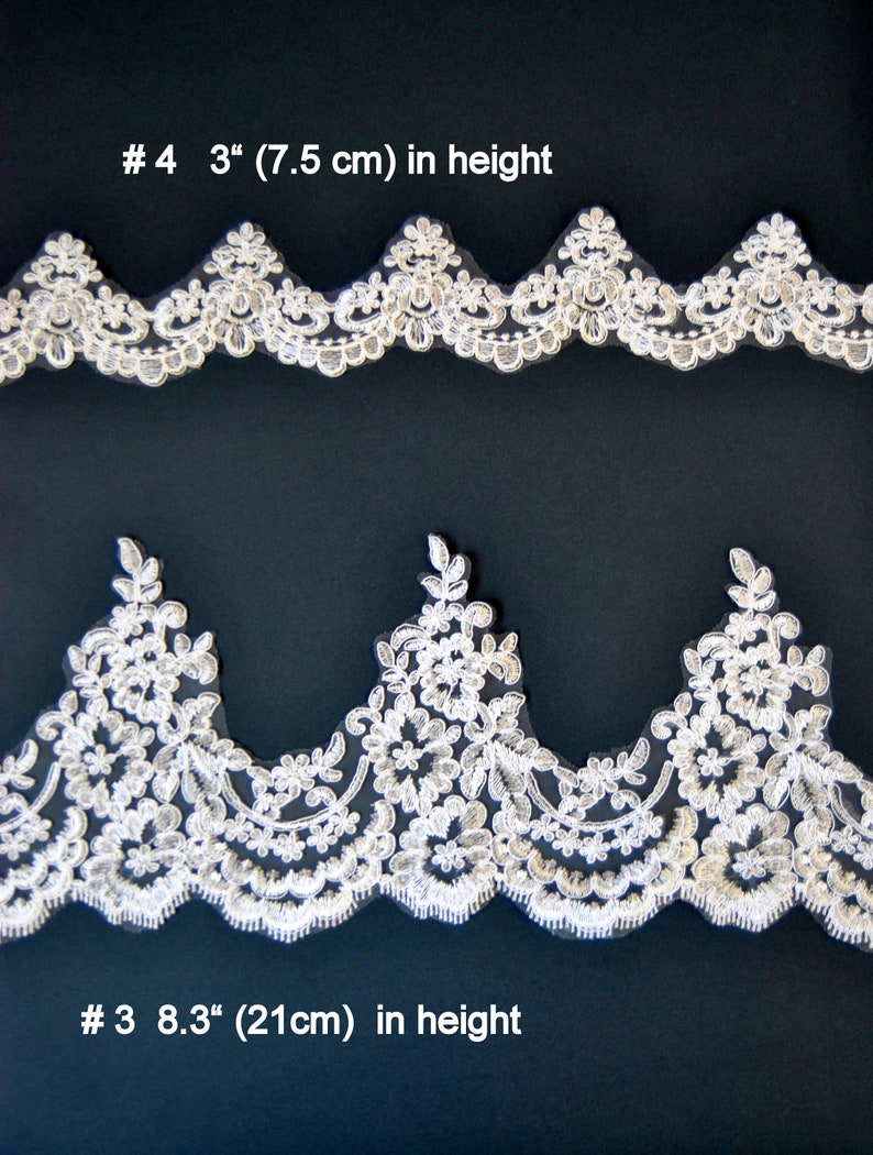 ivory Lace Wedding bridal Veil Fingertip veil Bridal Double lace veil 2 tier Bridal lace Veil Wedding lace veil white