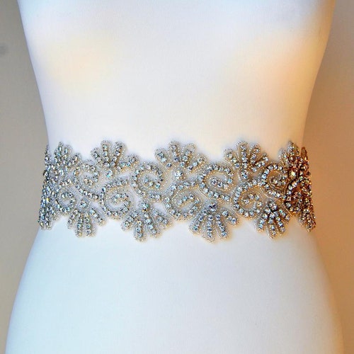 3 Wide Stunning Crystal Bridal Sash Wedding Dress Sash - Etsy