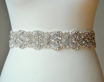 Crystal Luxury Bridal Sash,Wedding Dress Sash Belt,Pearls Rhinestone Sash, Rhinestone Bridal Bridesmaid Sash Belt, Bridesmaid Gift
