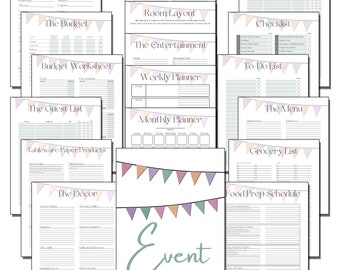 Party Planner, Printable Party Planner, Party Planner Bundle,  Event Planner, Event, Party, Birthday Planner, Shower Planner,