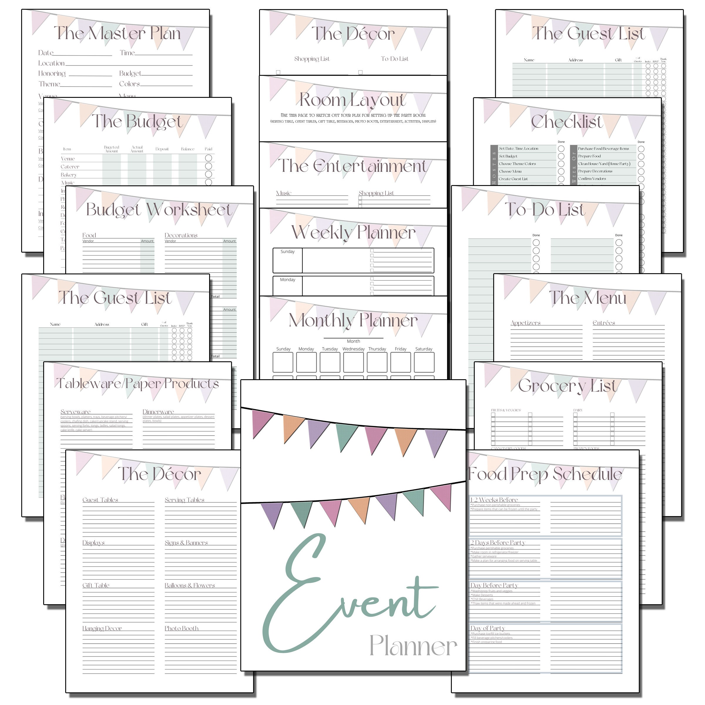 Party Planner, Printable Party Planner, Party Planner Bundle, Event