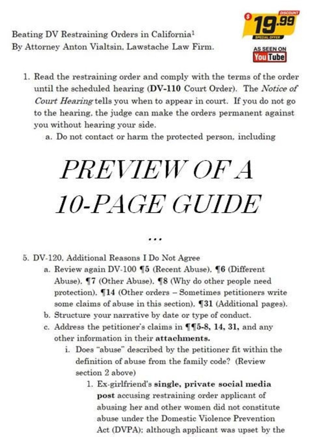 How to Beat a DV Restraining Order in California - Etsy