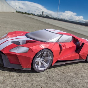 Ford GT Volcano DIY 3D Papercraft Supercar Templates, Papercraft Model for Adults and Kids, Instant Download Paper Kit PDF